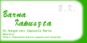 barna kapuszta business card